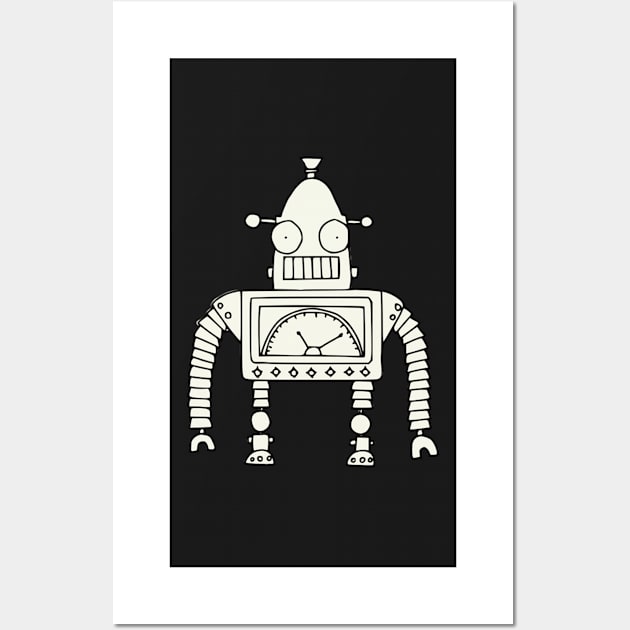 Bottie:Retro Robot Wall Art by krisevansart